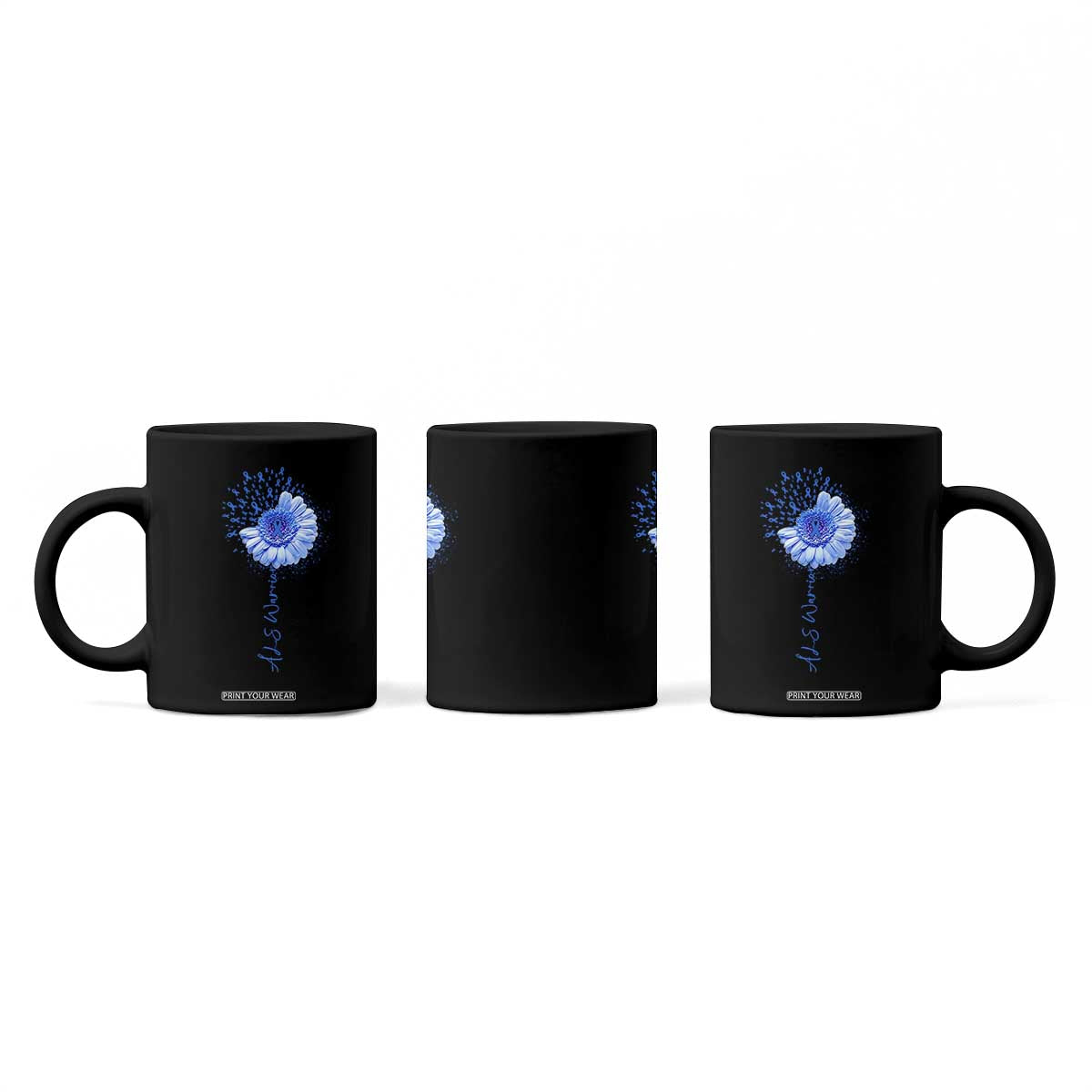 ALS Awareness Coffee Mug Blue Ribbon Sunflower ALS Warrior TS10 Print Your Wear