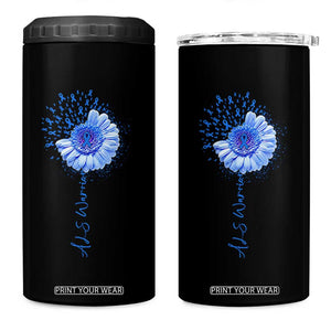 ALS Awareness 4 in 1 Can Cooler Tumbler Blue Ribbon Sunflower ALS Warrior TS10 One Size: 16 oz Black Print Your Wear