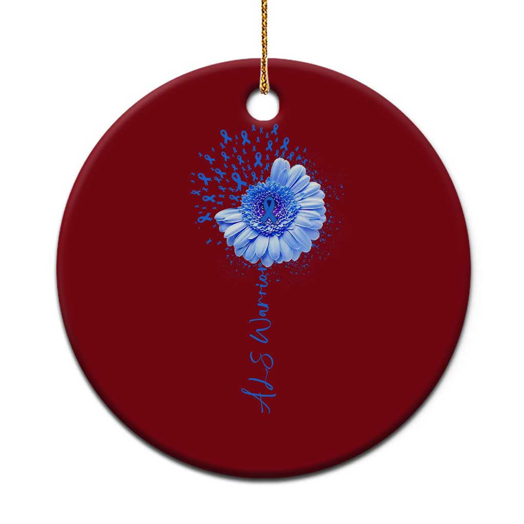 ALS Awareness Ceramic Ornament Blue Ribbon Sunflower ALS Warrior TS10 1pc Red Print Your Wear