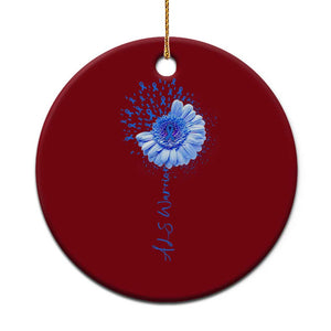 ALS Awareness Ceramic Ornament Blue Ribbon Sunflower ALS Warrior TS10 1pc Red Print Your Wear