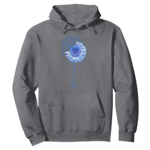 ALS Awareness Hoodie Blue Ribbon Sunflower ALS Warrior TS10 Charcoal Print Your Wear