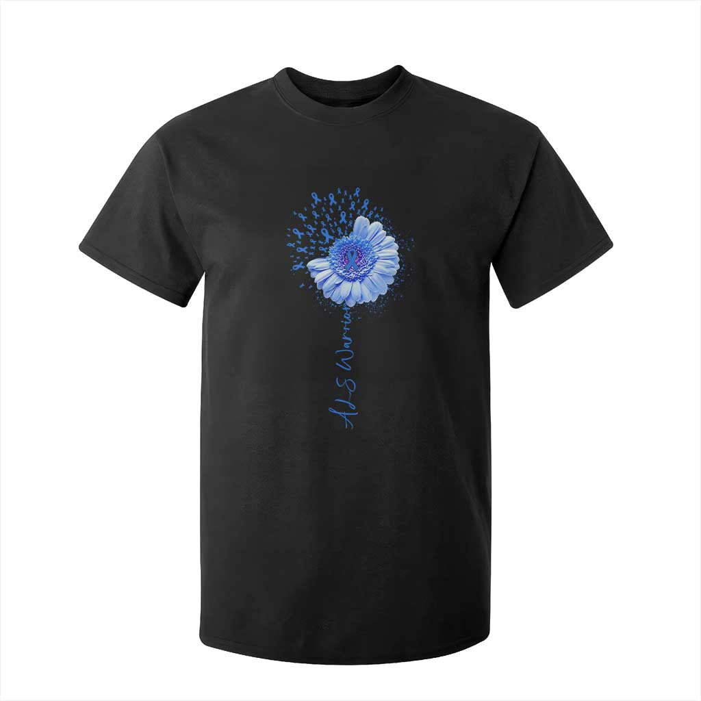 ALS Awareness T Shirt For Kid Blue Ribbon Sunflower ALS Warrior TS10 Black Print Your Wear