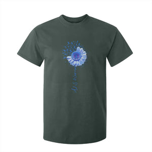 ALS Awareness T Shirt For Kid Blue Ribbon Sunflower ALS Warrior TS10 Dark Forest Green Print Your Wear