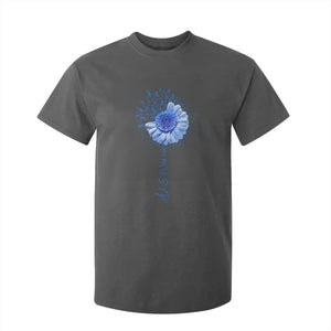 ALS Awareness T Shirt For Kid Blue Ribbon Sunflower ALS Warrior TS10 Dark Heather Print Your Wear