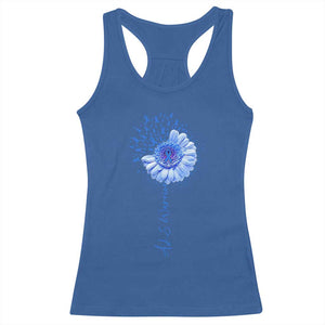 ALS Awareness Racerback Tank Top Blue Ribbon Sunflower ALS Warrior TS10 Royal Blue Print Your Wear