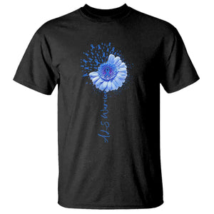 ALS Awareness T Shirt Blue Ribbon Sunflower ALS Warrior TS10 Black Print Your Wear