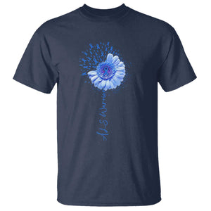 ALS Awareness T Shirt Blue Ribbon Sunflower ALS Warrior TS10 Navy Print Your Wear