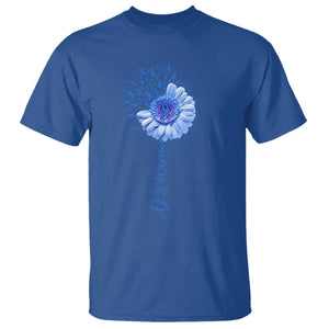 ALS Awareness T Shirt Blue Ribbon Sunflower ALS Warrior TS10 Royal Blue Print Your Wear
