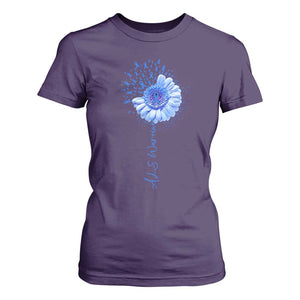 ALS Awareness T Shirt For Women Blue Ribbon Sunflower ALS Warrior TS10 Purple Print Your Wear