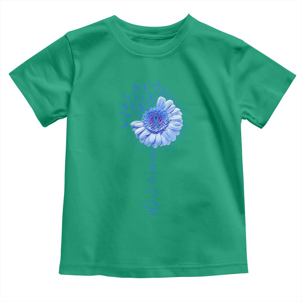 ALS Awareness Toddler T Shirt Blue Ribbon Sunflower ALS Warrior TS10 Irish Green Print Your Wear