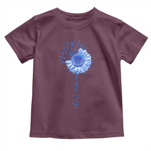 ALS Awareness Toddler T Shirt Blue Ribbon Sunflower ALS Warrior TS10 Maroon Print Your Wear