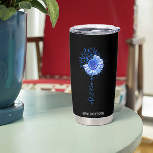 ALS Awareness Tumbler Cup Blue Ribbon Sunflower ALS Warrior TS10 Print Your Wear