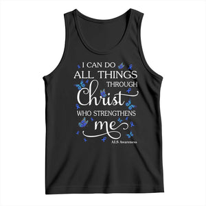 ALS Awareness Tank Top I Can Do All Things Through Christ Butterfly Bible Verse Motivational TS10 Black Print Your Wear