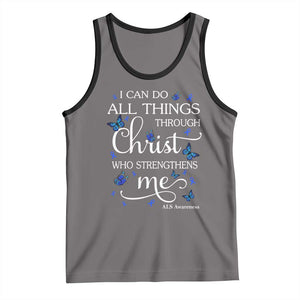 ALS Awareness Tank Top I Can Do All Things Through Christ Butterfly Bible Verse Motivational TS10 Deep Heather Black Print Your Wear