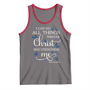 ALS Awareness Tank Top I Can Do All Things Through Christ Butterfly Bible Verse Motivational TS10 Deep Heather Red Print Your Wear