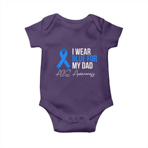 I Wear Blue For My Dad ALS Awareness Baby Onesie TS10 Purple Print Your Wear