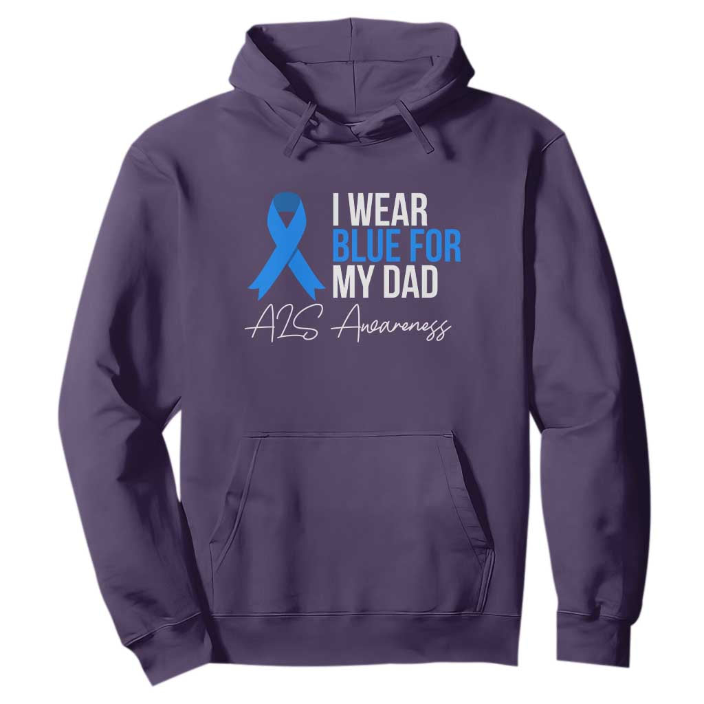 I Wear Blue For My Dad ALS Awareness Hoodie TS10 Purple Print Your Wear