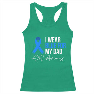 I Wear Blue For My Dad ALS Awareness Racerback Tank Top TS10 Irish Green Print Your Wear