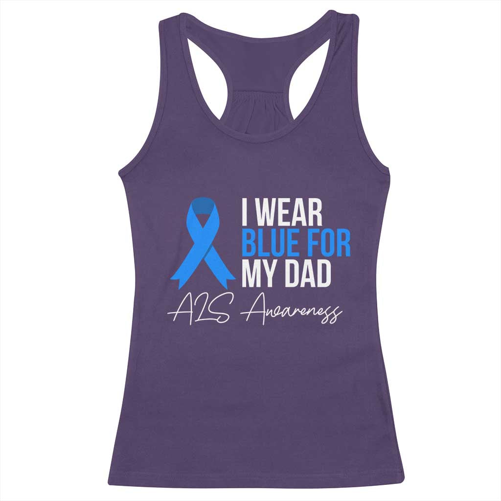 I Wear Blue For My Dad ALS Awareness Racerback Tank Top TS10 Purple Print Your Wear