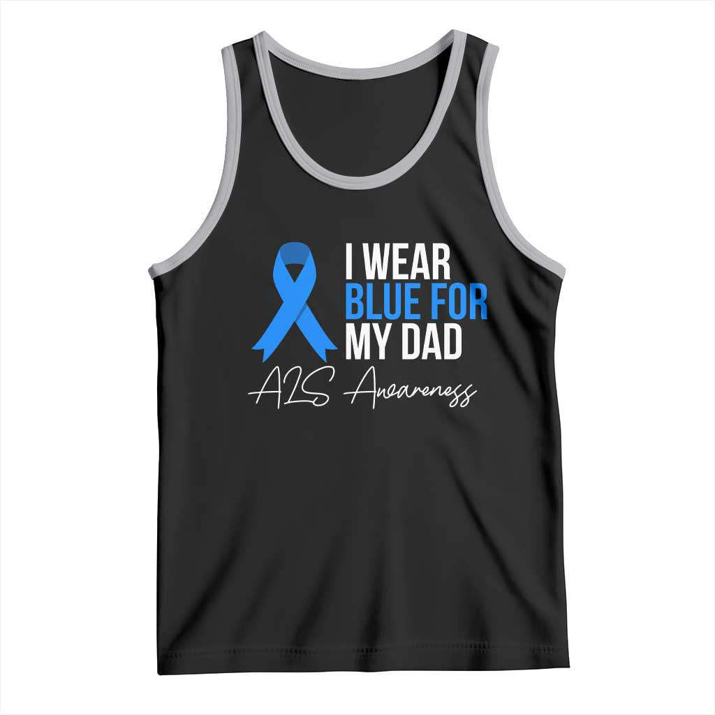 I Wear Blue For My Dad ALS Awareness Tank Top TS10 Black Athletic Heather Print Your Wear
