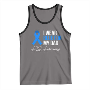 I Wear Blue For My Dad ALS Awareness Tank Top TS10 Deep Heather Black Print Your Wear