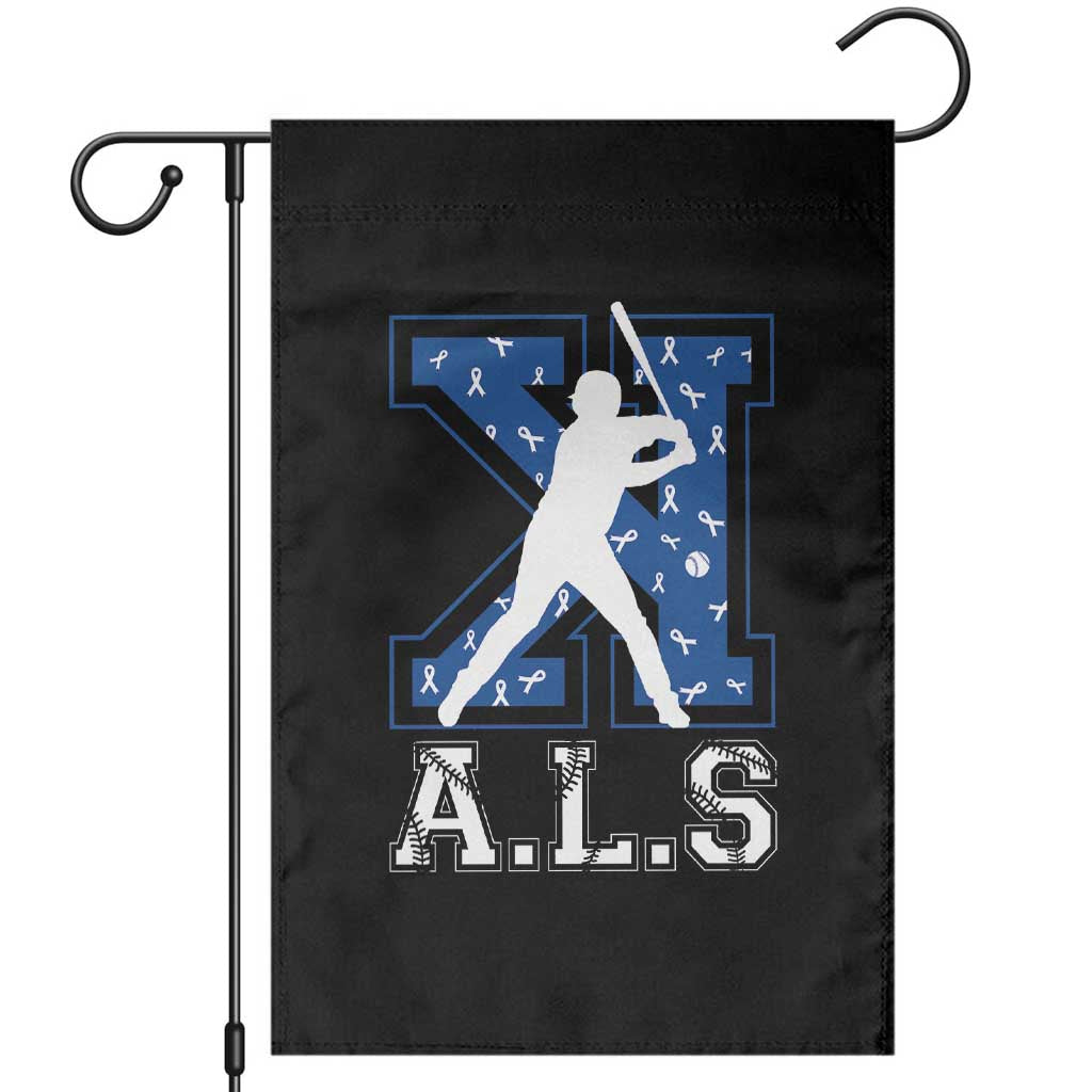 ALS Awareness Garden Flag Baseball Strike Out ALS Support TS10 Black Print Your Wear