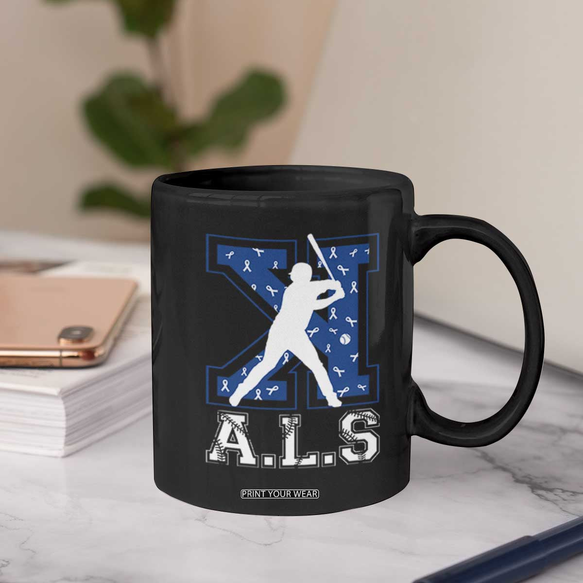ALS Awareness Coffee Mug Baseball Strike Out ALS Support TS10 Print Your Wear