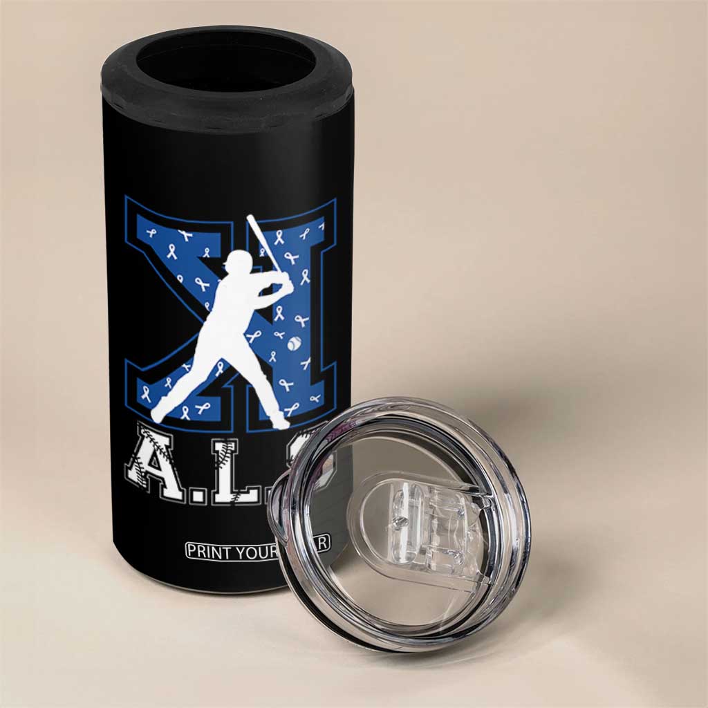 ALS Awareness 4 in 1 Can Cooler Tumbler Baseball Strike Out ALS Support TS10 Print Your Wear