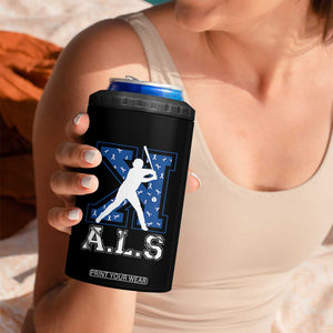 ALS Awareness 4 in 1 Can Cooler Tumbler Baseball Strike Out ALS Support TS10 Print Your Wear