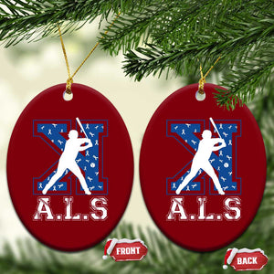 ALS Awareness Ceramic Ornament Baseball Strike Out ALS Support TS10 Print Your Wear