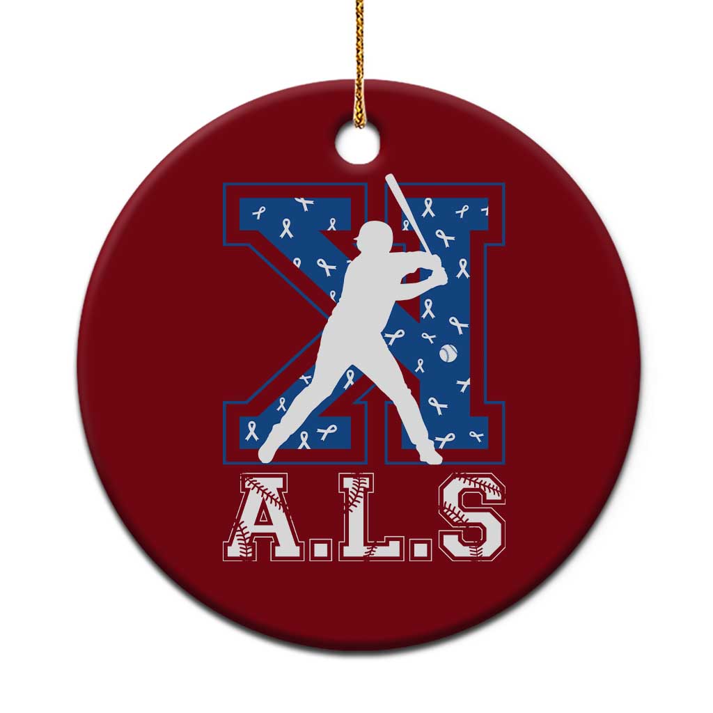 ALS Awareness Ceramic Ornament Baseball Strike Out ALS Support TS10 1pc Red Print Your Wear