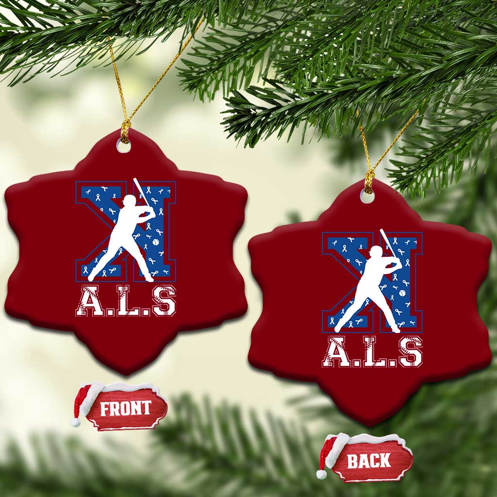ALS Awareness Ceramic Ornament Baseball Strike Out ALS Support TS10 Print Your Wear