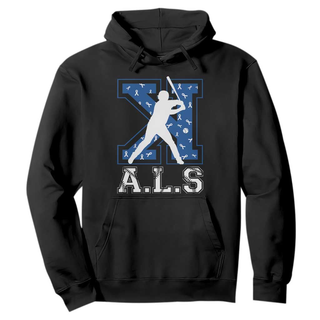 ALS Awareness Hoodie Baseball Strike Out ALS Support TS10 Black Print Your Wear