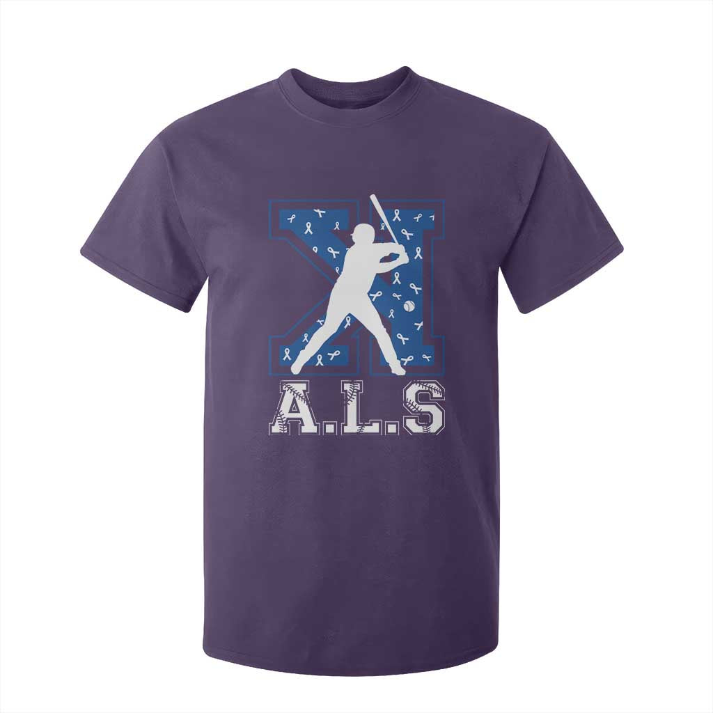 ALS Awareness T Shirt For Kid Baseball Strike Out ALS Support TS10 Purple Print Your Wear