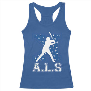ALS Awareness Racerback Tank Top Baseball Strike Out ALS Support TS10 Royal Blue Print Your Wear