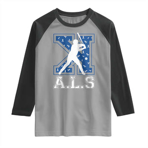 ALS Awareness Raglan Shirt Baseball Strike Out ALS Support TS10 Sport Gray Black Print Your Wear