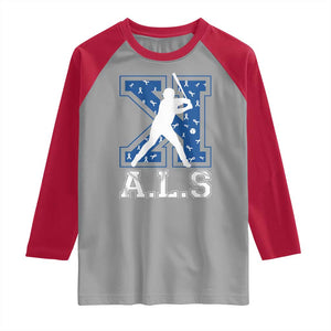 ALS Awareness Raglan Shirt Baseball Strike Out ALS Support TS10 Sport Gray Red Print Your Wear
