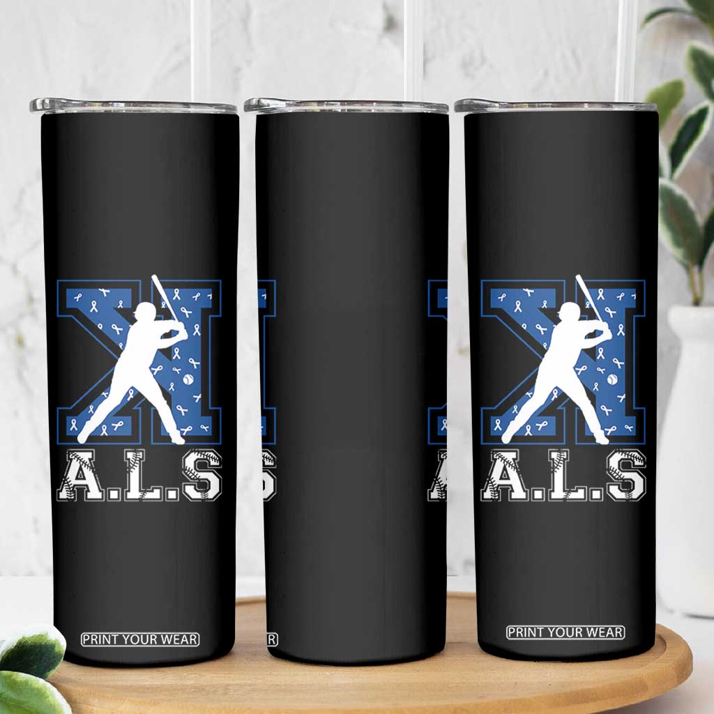 ALS Awareness Skinny Tumbler Baseball Strike Out ALS Support TS10 Print Your Wear