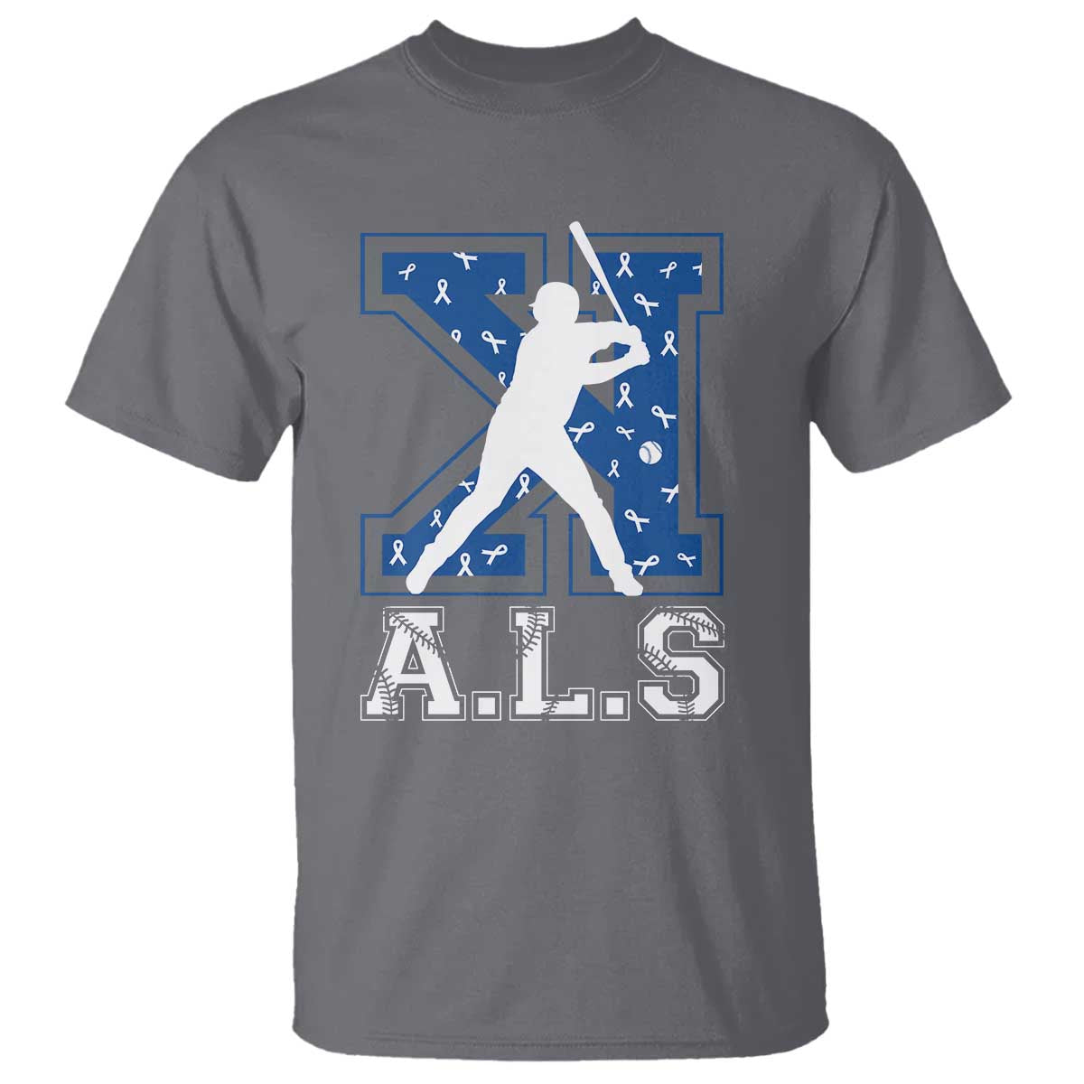ALS Awareness T Shirt Baseball Strike Out ALS Support TS10 Charcoal Print Your Wear
