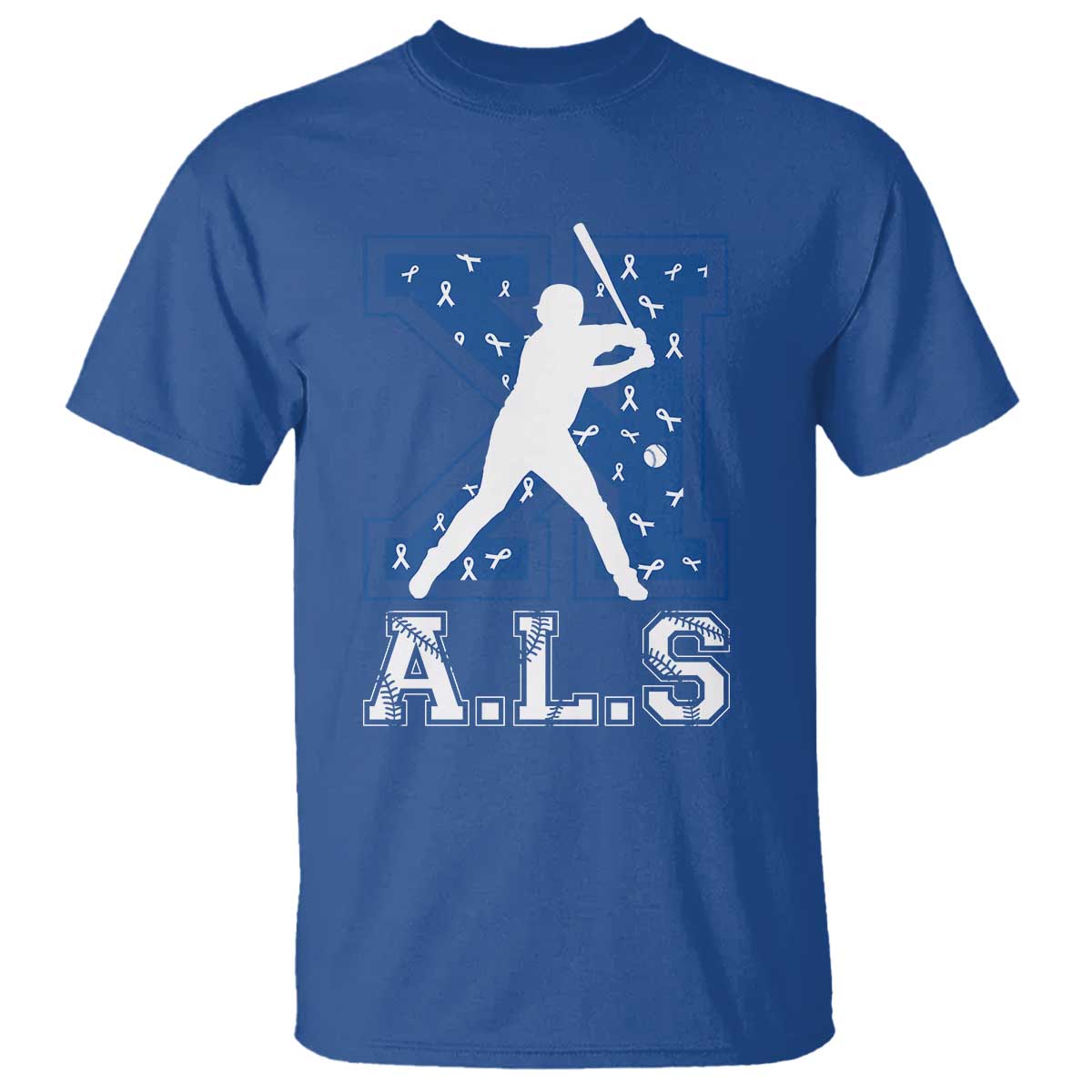 ALS Awareness T Shirt Baseball Strike Out ALS Support TS10 Royal Blue Print Your Wear