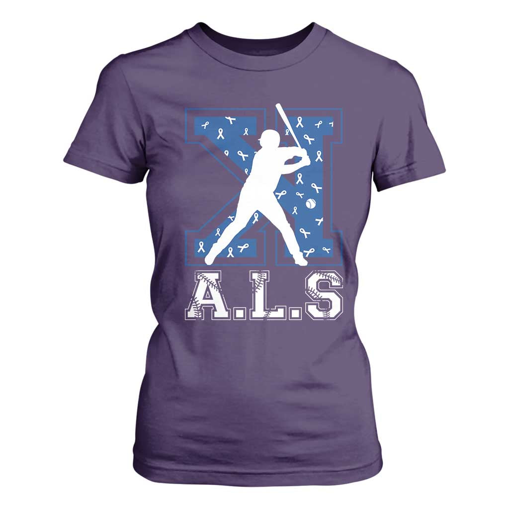 ALS Awareness T Shirt For Women Baseball Strike Out ALS Support TS10 Purple Print Your Wear