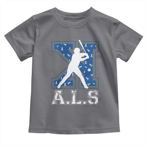 ALS Awareness Toddler T Shirt Baseball Strike Out ALS Support TS10 Charcoal Print Your Wear
