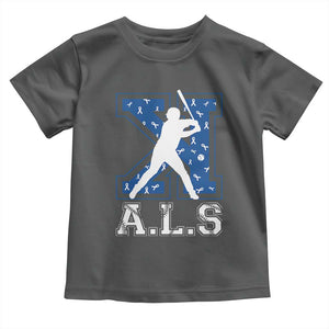 ALS Awareness Toddler T Shirt Baseball Strike Out ALS Support TS10 Dark Heather Print Your Wear