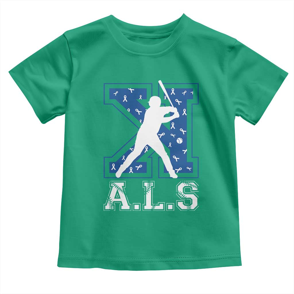 ALS Awareness Toddler T Shirt Baseball Strike Out ALS Support TS10 Irish Green Print Your Wear