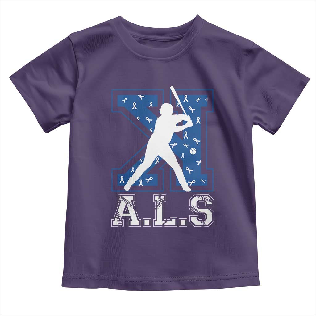 ALS Awareness Toddler T Shirt Baseball Strike Out ALS Support TS10 Purple Print Your Wear