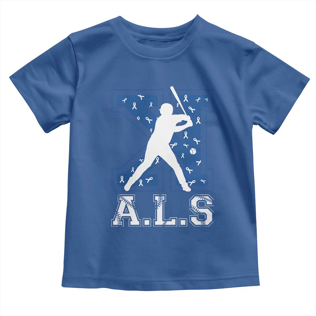 ALS Awareness Toddler T Shirt Baseball Strike Out ALS Support TS10 Royal Blue Print Your Wear