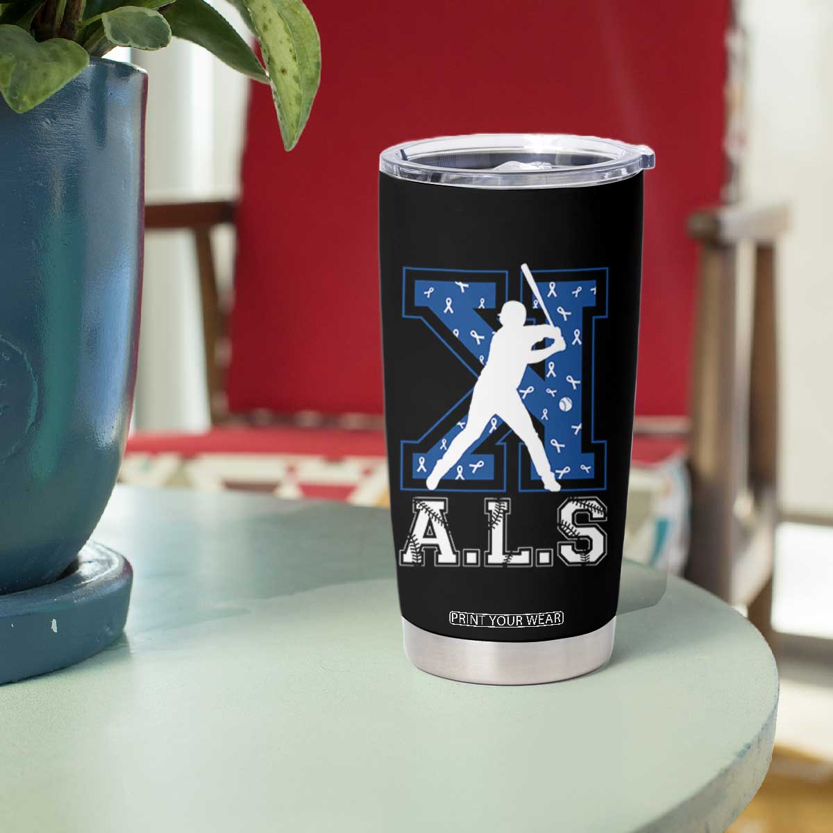 ALS Awareness Tumbler Cup Baseball Strike Out ALS Support TS10 Print Your Wear
