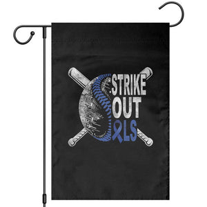 ALS Awareness Garden Flag Blue Ribbon Baseball Strike Out ALS Support TS10 Black Print Your Wear