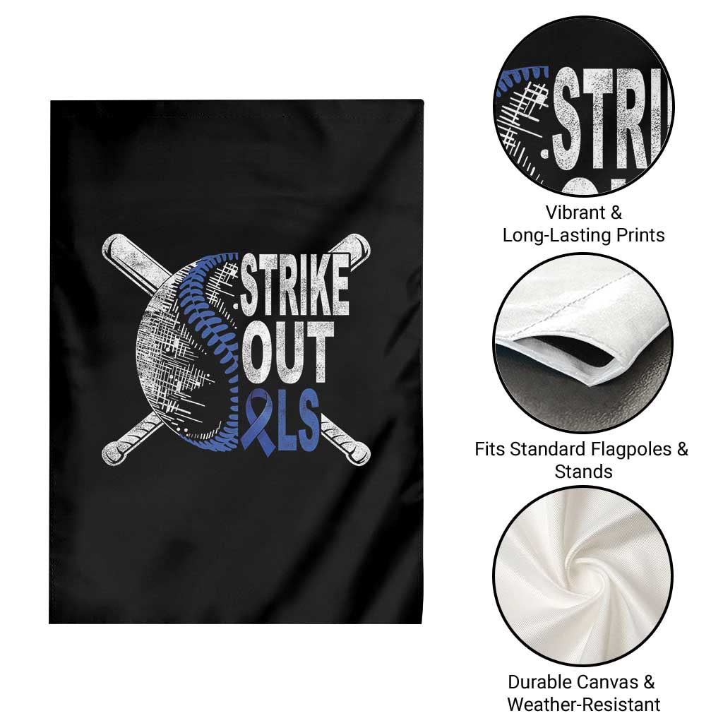 ALS Awareness Garden Flag Blue Ribbon Baseball Strike Out ALS Support TS10 Print Your Wear