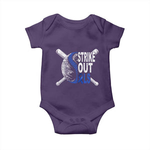 ALS Awareness Baby Onesie Blue Ribbon Baseball Strike Out ALS Support TS10 Purple Print Your Wear